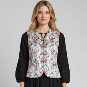 Vintage Chinese Pink Floral Quilted Silk Vest - Small, ***Reversible***